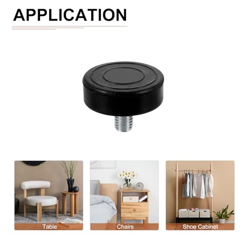 DTGN M10x15x43mm(DxLxOD) Screw on Furniture Glide Leveling Feet - 8Pack - Good for Furniture - Adjustable Thread Furniture Levelers - Black