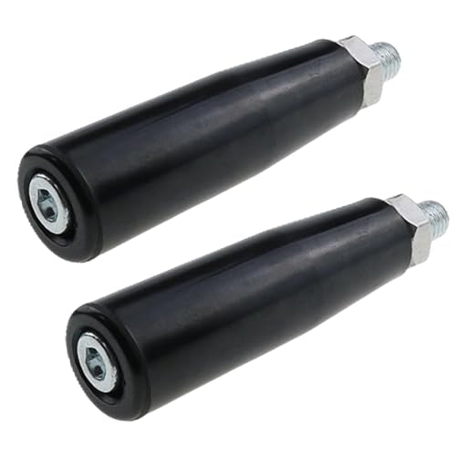 Thread Hand Crank Wheel with Handle Grip - Heavy Duty Rotary Handles for Lathe, Trailer Jack, Workshop Tools - Includes Mounting Nuts 2-Pack