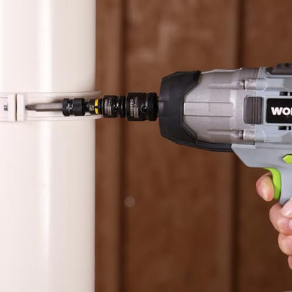 WORKPRO 1/4" Square Drive to 1/4" Hex Quick Release Socket Adapter, CR-MO - size: 1/4 inch