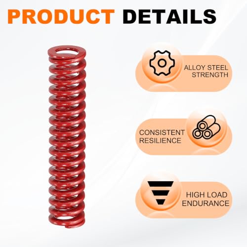 HARFINGTON 2pcs Die Spring 3/8" OD x 1.75" Free Length SMH1007, Red - size: 3/8" OD x 1.75" Free Length
