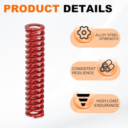 HARFINGTON 6pcs Die Spring 3/8" OD x 1.75" Free Length SMH1007, Red - size: 3/8" OD x 1.75" Free Length