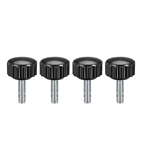 uxcell M4 x 15mm Metric Male Thread Knurled Clamping Knobs Black 4 Pcs - size: M4 x 15