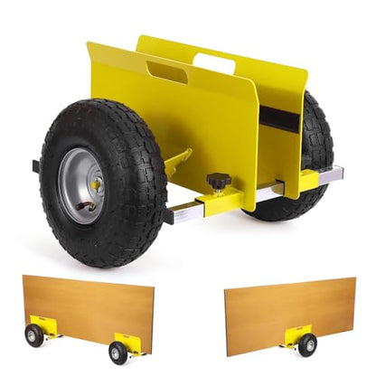 600 LBS Panel Dolly, Door Dolly Adjustable Drywall Mover with 10" Tires - size: Yellow-1 PCS