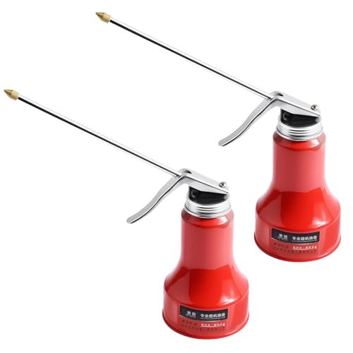 2 Pcs Pump Oiler Can, 450ml, Aluminum, Red - size: 2PCS 450ml/15.2oz