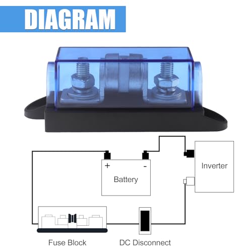 Class T Fuse with Block, 250V DC 350Amp Class T Fuse Holder for Inverters,Car Audio Systems-Maximum Interruption Current 10,000 Amperes - size: 350A 250V Fuse Holder