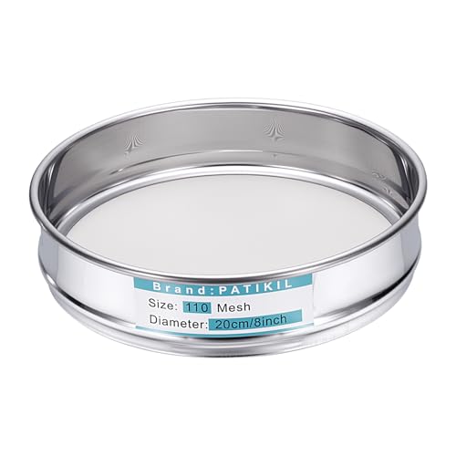 PATIKIL Lab Sieve 110 Mesh(0.098mm) 7.9"(20cm) Diameter Sifting Screen - size: 110 Mesh(0.098mm)/7.9"