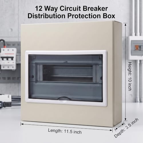 12 Way Steel Circuit Breaker Box,DIN Rail Junction Box - size: 12-way