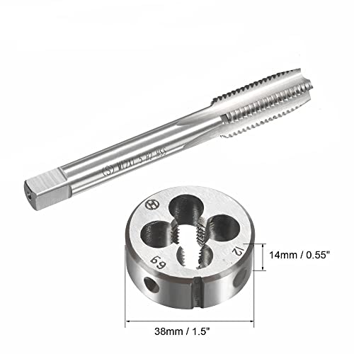 12mm x 1.5 HSS Metric Tap and Die Set Right Hand Thread,Tapping DIY Tool 3pcs (M12 x 1.5mm) - size: M12 x 1.5mm
