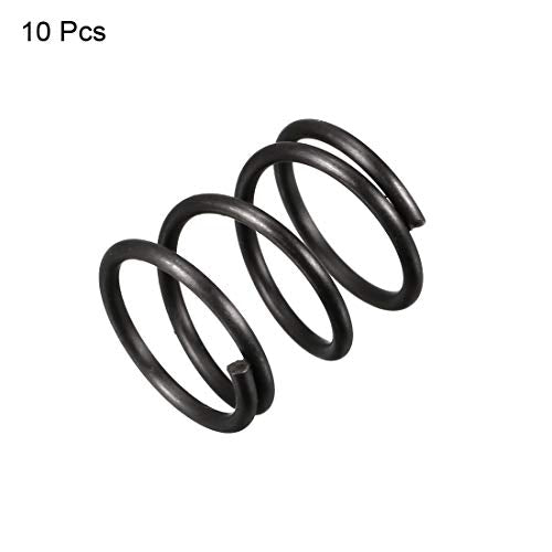 uxcell Compression Spring - 1.2mm Wire Dia, 13mm OD, 15mm Free Length Spring Steel Extension Spring,Black,10Pcs