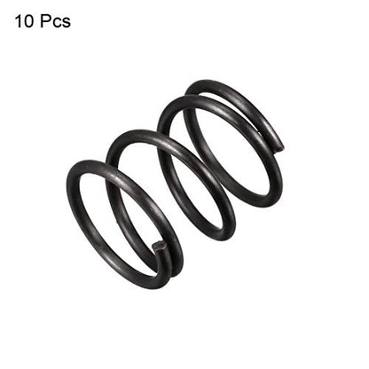 uxcell Compression Spring - 1.2mm Wire Dia, 13mm OD, 15mm Free Length Spring Steel Extension Spring,Black,10Pcs
