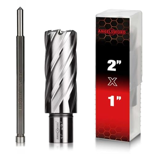 ANGELSWORD M2 HSS Annular Cutter,Diameter 1" x Depth 2",Mag Drill Bit - size: J. 1" Diameter, style: HSS 2" Cut Depth