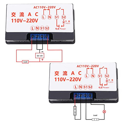 2Pcs Timer Delay Relay AC 110V 220V 10A 1500W Programmable LED Display Digital Cycle Timer Delay Switch Module - color: AC 110-220V
