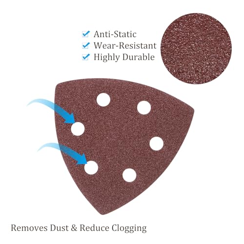 50pcs Mouse Sander Detail Sandpaper 100Grit 3-1/2" Triangle - size: 100 grit