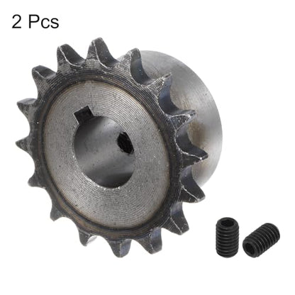 uxcell 2pcs ISO/DIN 06B-1 Roller Chain Sprocket B Type 17mm Bore,3/8" Pitch
