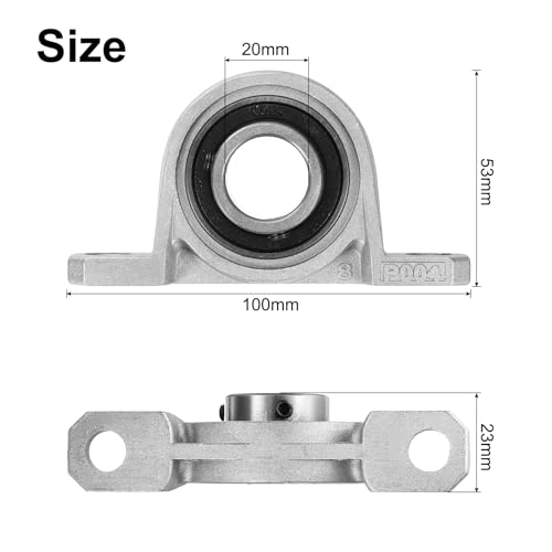 uxcell 4pcs KP004 Pillow Block Bearings 20mm Bore Bearing Units Zinc Alloy Flange Mounted Bearing Housing, P6(ABEC3) - size: KP004