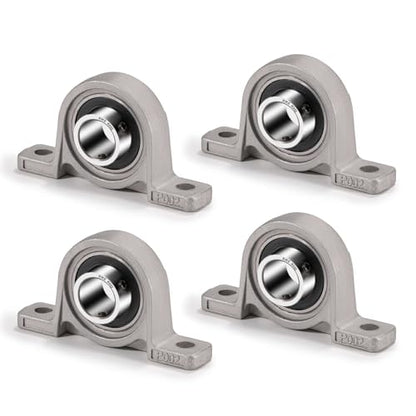 XIKE 4 Pcs KP002 Mounted Pillow Block Bearings Bore 15mm/0.59inch. - size: KP002 Bore 15 mm