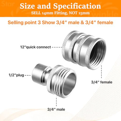 Twinkle Star Pressure Washer Adapter Set, Stainless Steel, 9 Sets - color: Stainless Steel, size: 9 Sets