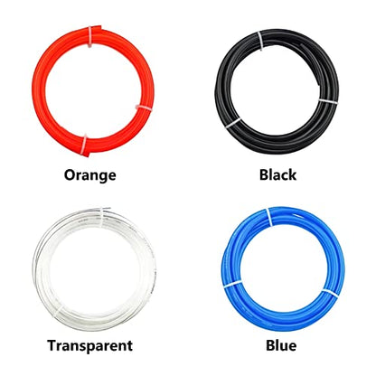 Pneumatic Tubing 1/4" Tube OD, 32.8 Feet Black PU Air Hose - color: Black, size: 1/4" OD - 32.8 Feet