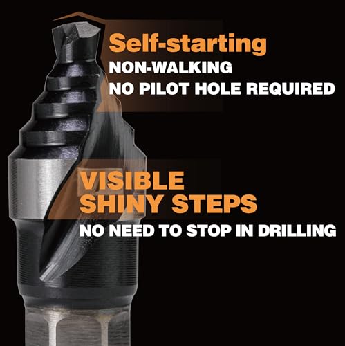 3/8" Single Size M35 Step Drill Bit Unibit for Hole Drilling - size: Single Size 3/8" (2 Flutes)