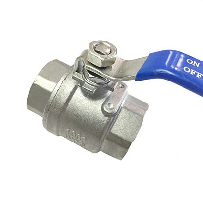 1" Female Ball Valve NPT Thread 316 Stainless Steel Full Port Ball Valve WOG1000 - size: 1 Inch