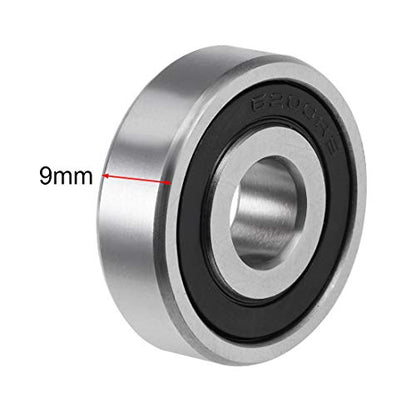 uxcell 6200-2RS Deep Groove Ball Bearing 10x30x9mm Double Sealed ABEC-3 Bearings 5-Pack - size: 10mmx30mmx9mm