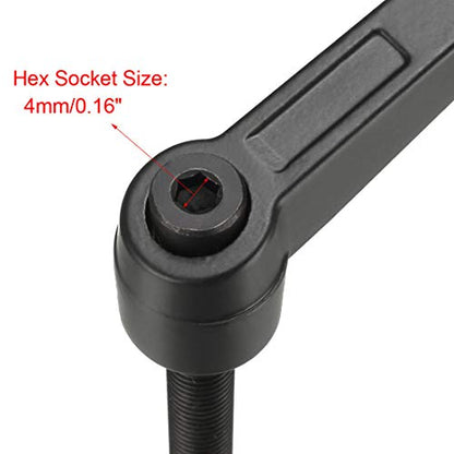 uxcell M8 x 40mm Handle Adjustable Clamping Lever Thread Push Button Ratchet Male Threaded Stud Knobs Locking Rotating Screw Handles Quick Release Bolt Black 3pcs - size: M8x40mm
