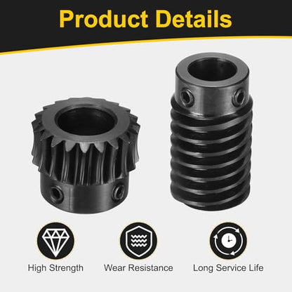 uxcell Worm Gear Set 1 Mod 20T 1:20 Reduction Rate,Gear 12mm,Rod 10mm Bore - size: Gear 12mm, Rod 10mm Bore