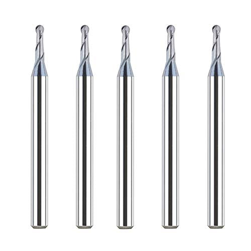 SpeTool 5Pc/Pack 1/16" Cutter Spiral End Mill 1/8" Shank for CNC Machine Milling Toos Router Bits - size: D1/16"