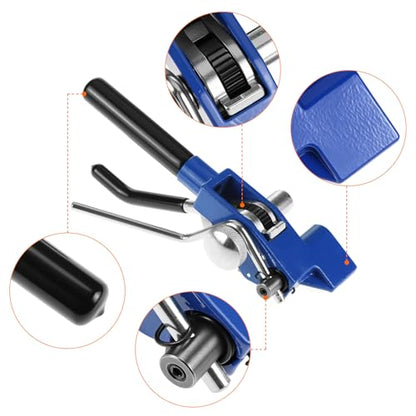 QWORK Banding Tools, Stainless Steel Cable Tie Gun Banding Tools Strapping Gear Tension Bander Tensioner for Stainless Steel Band Strap Belt Fastening and Cutting