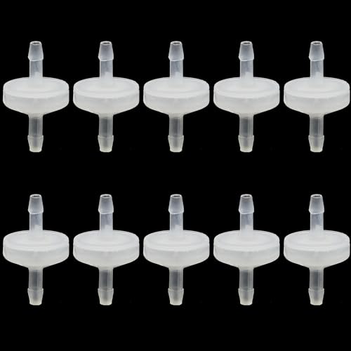 10 Pack 1/8 inch Plastic Check Valve, One Way Barb Hose Inline - size: 1/8 Inch