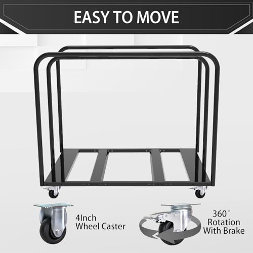 Folding Table Cart, 3 Pole for Separating Area, 10 Table Storage Capacity - size: 33.5In