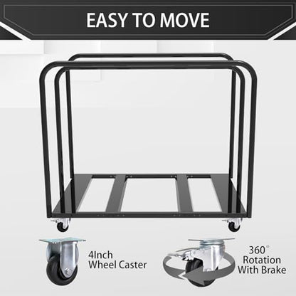 Folding Table Cart, 3 Pole for Separating Area, 10 Table Storage Capacity - size: 33.5In