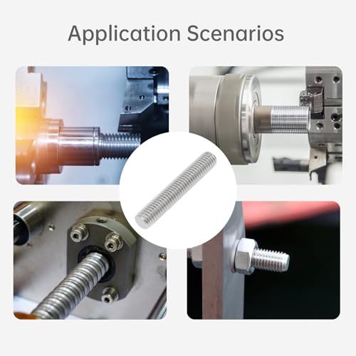 5 Pack M8-1.25 45mm Fully Threaded Rod 304 Stainless Steel 1.25mm Thread Pitch Screw Right Hand Threads Rods Bar Studs for Furniture Machinery Assembly (M8x45mm) - size: M8x45mm