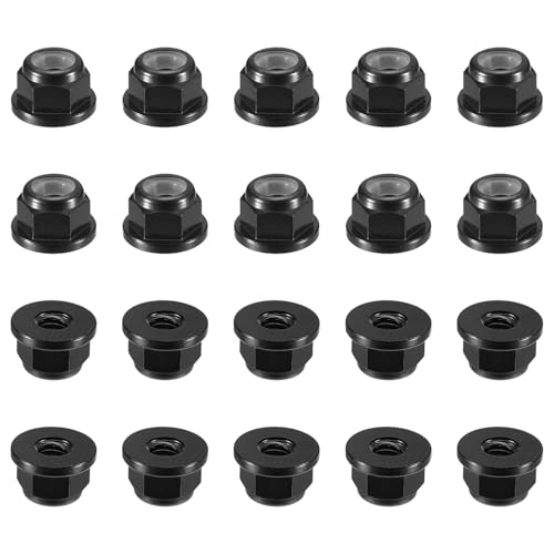 uxcell Nylon Insert Hex Lock Nuts 20Pcs M2.5 x 0.45mm Aluminum Alloy Black - size: M2.5 x 0.45mm