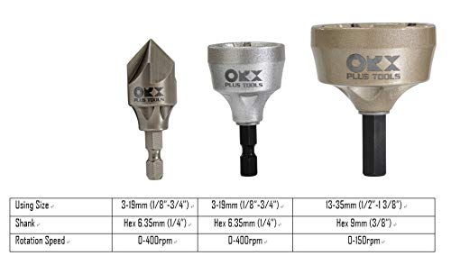 ORXPLUS Tools 3PC External & Internal Deburring Chamfer Tool Kit - size: Deburring Chamfer & Countersink Bit Kit