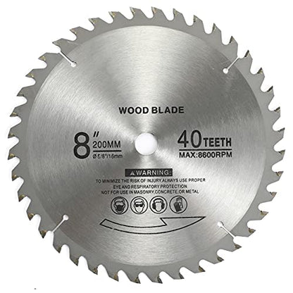 8" 40 Teeth 5/8" Arbor Carbide Tip Wood Cutting Saw Blade