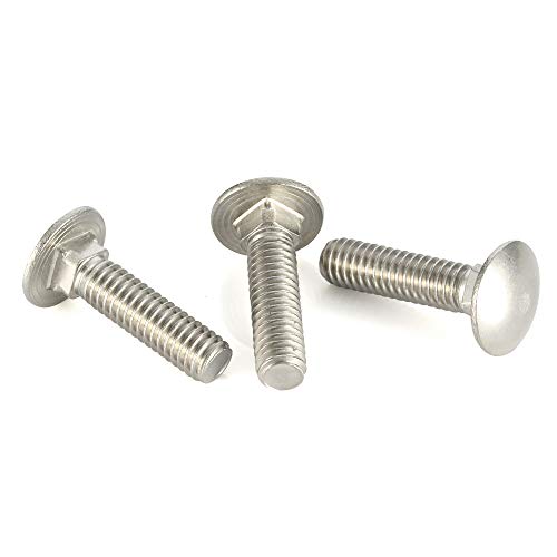 5/16-18 x 1-1/2" Carriage Bolts, Stainless Steel 18-8 (304), Round Head, Square Neck, Fully Threaded, 20 PCS - color: Silver, size: 5/16-18 x 1-1/2"