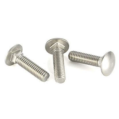 5/16-18 x 1-1/2" Carriage Bolts, Stainless Steel 18-8 (304), Round Head, Square Neck, Fully Threaded, 20 PCS - color: Silver, size: 5/16-18 x 1-1/2"