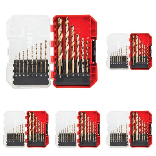 CRAFTSMAN 14-Piece Gold Oxide Drill Bit Set for Wood, Plastic, or Metal (CMAM2214), 1 Count (Pack of 5) - size: 1 Count (Pack of 5)