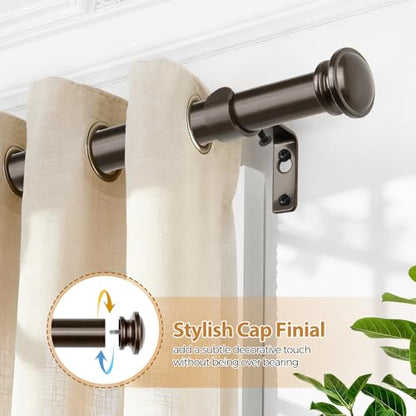 TONIAL Bronze Curtain Rods for Windows 2 Pack, 32 to 58 Inch, Drapery Rod - color: Bronze, size: 32-58"(2 Pack)