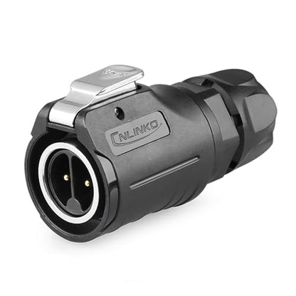 CNLINKO LP-16 2 PIN Industrial Waterproof Connector, IP68 Circular Connector, PBT Plastic Shell Quick Plug Aviation Connector M16 Male Plug and Female Plug (2 Pin） - style: 2 Pin
