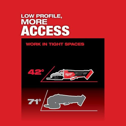 Milwaukee M18 FUEL 18-Volt Lithium-Ion Brushless Cordless 5 in. Flathead Braking Grinder with Paddle Switch No-Lock (Tool-Only)