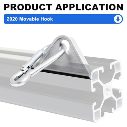 12 Pack 2020 Extrusion Sliding Hook Silver - color: Silver, size: 20-Sliding Hook