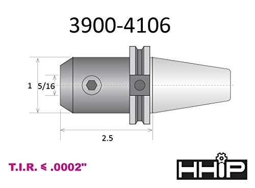 HHIP 3900-4106 5/16 x CAT 40 V-Flange End Mill Holder with 2.5 Gage Depth - size: 5/16" Bore Dia, 2.50" Gage Depth