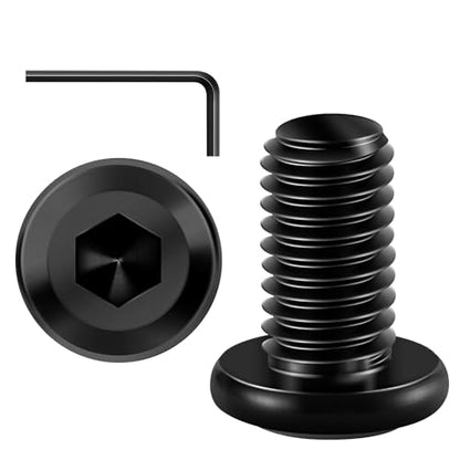 Mywish M8 x 16mm 20Pcs Flat Head Hex Socket Cap Screws Bolts, 304 Stainless Steel Furniture Bolts Full Thread, Black Oxide & Hex Spanner - color: Black-M8, size: 16mm