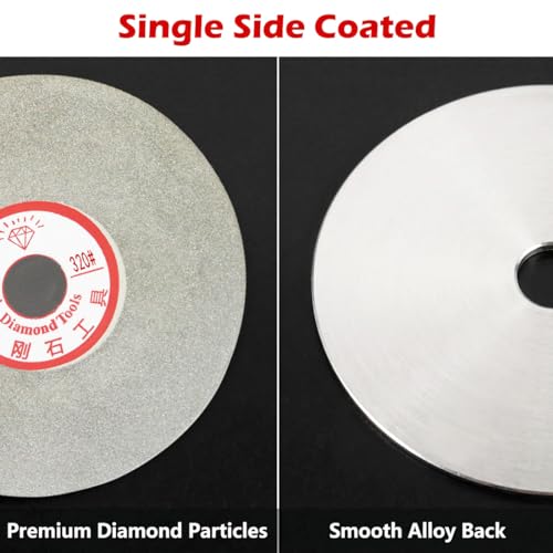 4 Inch 320 Grit Flat Lap Diamond Grinding Disc with 5/8" Arbor Hole - style: 320# Diamond Disc