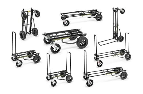 Rock-N-Roller R12STEALTH (All Terrain Stealth) 8-in-1 Folding Multi-Cart/Hand Truck/Dolly/Platform Cart/34" to 52" Telescoping Frame/500 lbs. Load Capacity, Black - style: R12STEALTH
