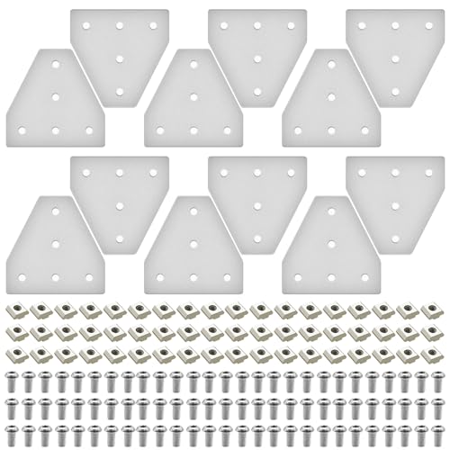 12pcs 3030 Extrusion Joint Plate Connector Corner T Bracket Silver - color: Silver, size: 30T
