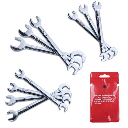 Mini Double Open End Wrench Super-Thin SAE Wrench Set - style: SAE