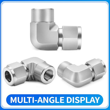 ChillWaves 304 Stainless Steel Compression Tube Fitting, 1" OD x 3/4" NPT Female 90 Degree Elbow Compression Union Connector(1-PACK) - size: 1" OD x 3/4" FNPT